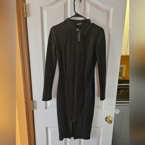 Fashion nova sz sm black long sleeve midi dress.
